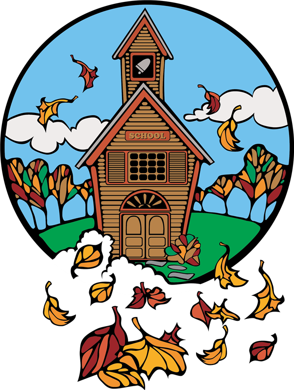  school house in the fall